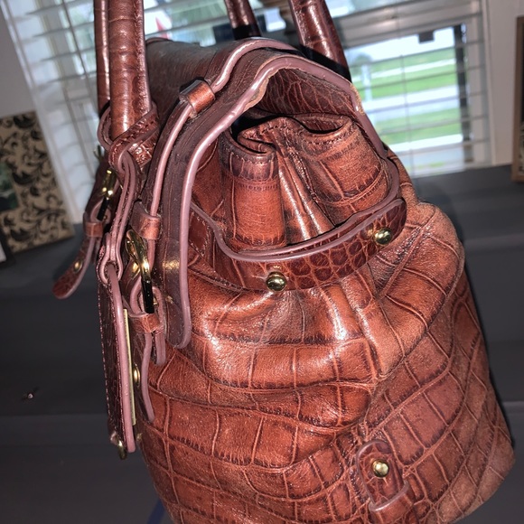 Badgley Mischka Croc Embossed Satchel - Picture 3 of 12